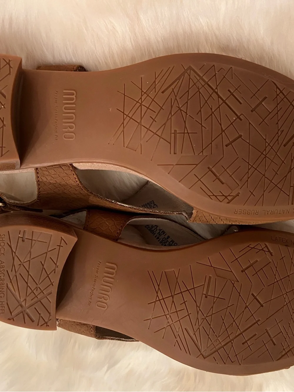 Munro Tan Brown Crisscross Leather Slingback Sandals